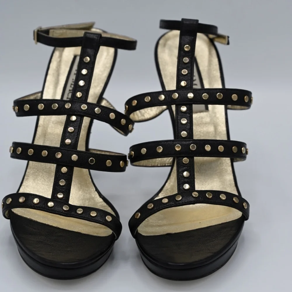 Emy Mack Karlotta Platform Sandal Nappa Black Sz 8